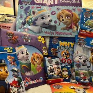 Paw Patrol Kids Puzzle and Coloring Book Toy and Book Bundle